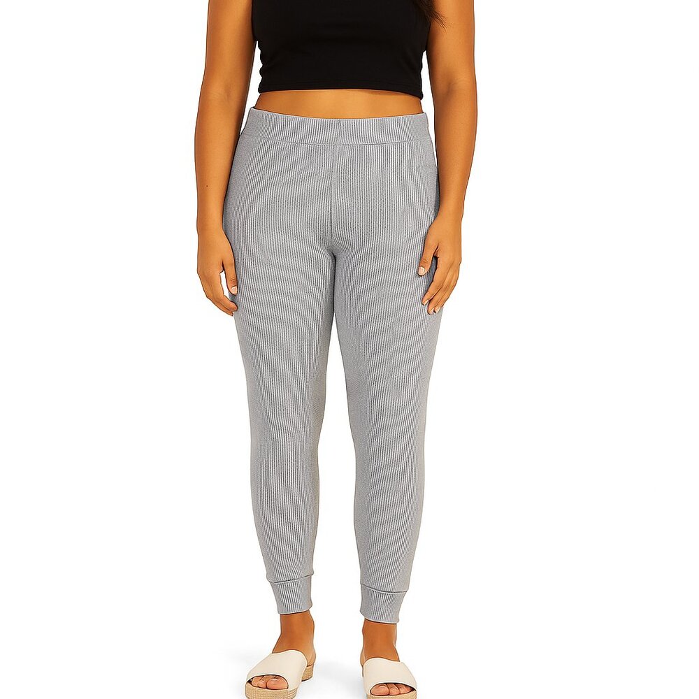 DYI Women's Waffle Jogger Pants Folkstone Heather Grey Size Large